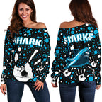 Sharks Indigenous Women's Off Shoulder Sweater Minimalism Version - Vibe Hoodie