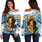 Titans Knight Women's Off Shoulder Sweater Gold Coast - Vibe Hoodie
