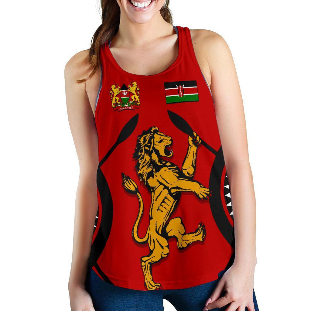 Kenya Rugby Lion Women Racerback Tank Maasai Shield - Vibe Hoodie