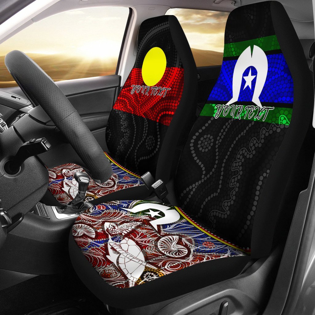 personalised-car-seat-cover-aboriginal-dot-in-naidoc-week-style