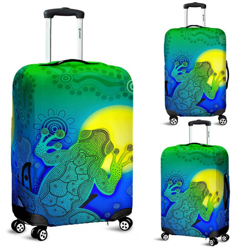 aboriginal-luggage-covers-indigenous-frog-blue