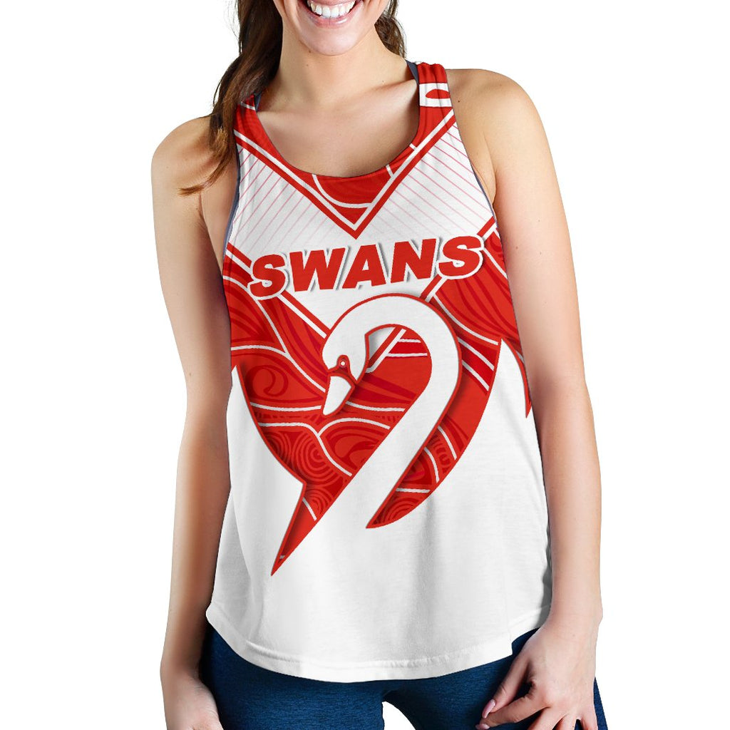 Swans Special Women Racerback Tank Indigenous Sydney - Vibe Hoodie