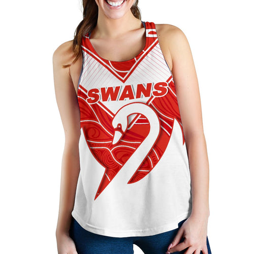Swans Special Women Racerback Tank Indigenous Sydney - Vibe Hoodie