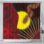 aboriginal-shower-curtain-indigenous-snake-sun-dot-painting