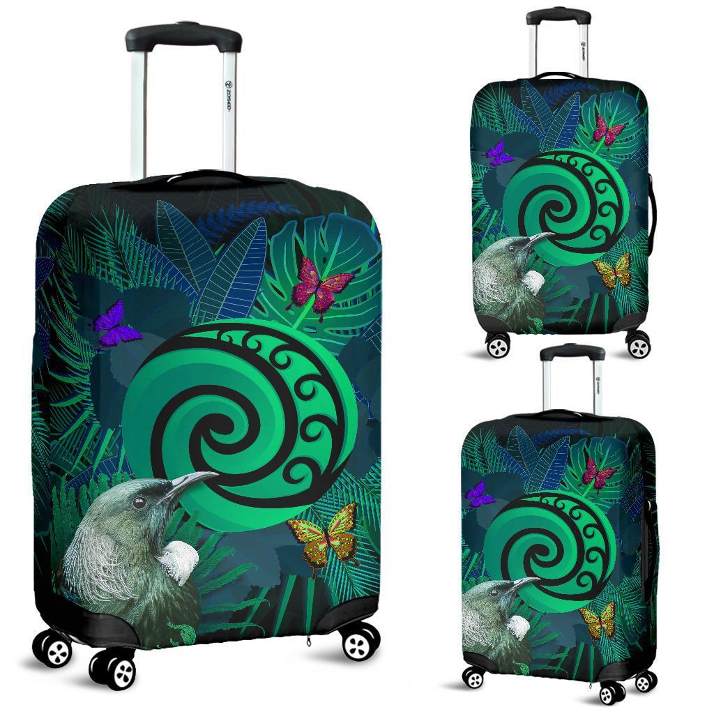 new-zealand-luggage-covers-koru-fern-mix-tui-bird-tropical-floral-turquoise