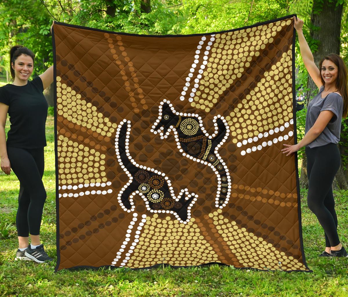 aboriginal-premium-quilt-australia-kangaroo-brown-dot-painting