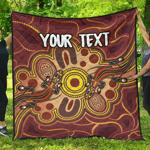 custom-aboriginal-premium-quilt-indigenous-lizard-dot-painting-art