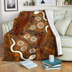 aboriginal-premium-blanket-indigenous-brown-lizard-and-white-snake