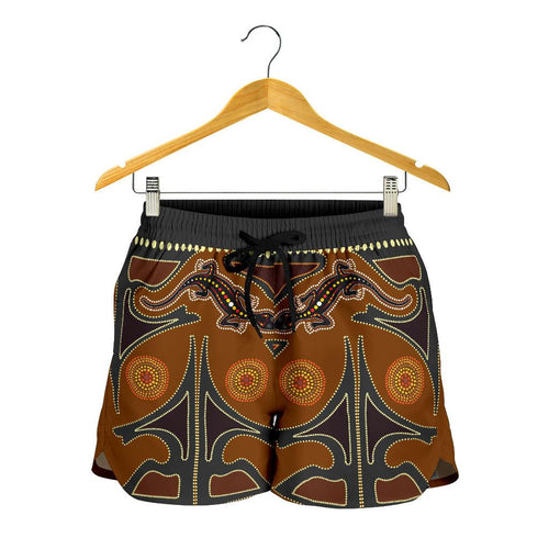 Aboriginal Shorts, Lizard - Kangaroo Dot Painting Women - Vibe Hoodie