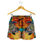 Aboriginal Women's Shorts - Turtle Indigenous Art - Vibe Hoodie