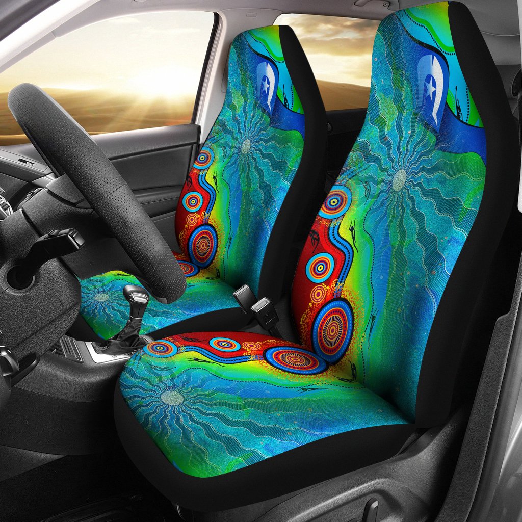 car-seat-covers-torres-strait-islanders-flag-with-aboriginal-patterns-seat-covers