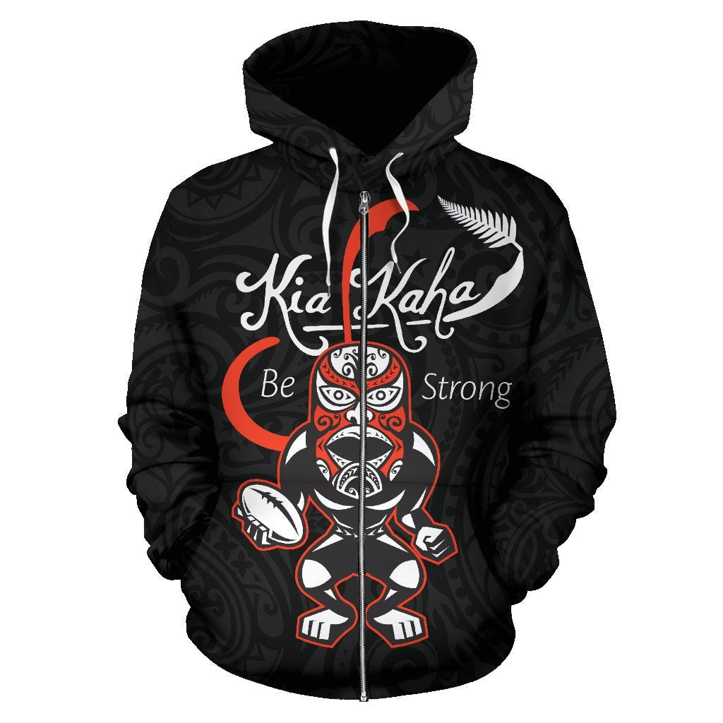 rugby-kia-kaha-be-strong-zip-up-hoodie-black