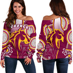 Broncos Indigenous Off Shoulder Sweater Brisbane Strong - Vibe Hoodie