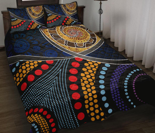 quilt-bed-set-aboriginal-dot-panting-art-with-snake