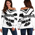 Western Suburbs Magpies Women's Off Shoulder Sweater Original Style - White - Vibe Hoodie
