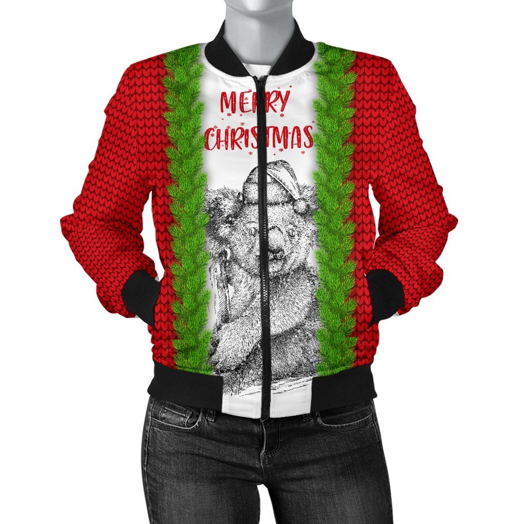 christmas-womens-bomber-jacket-merry-christmas-koala