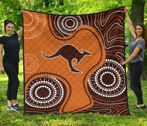 premium-quilts-aboriginal-dot-painting-quilts-kangaroo