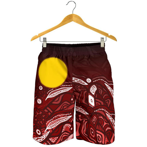 custom-text-aboriginal-mens-shorts-red-landscape-1