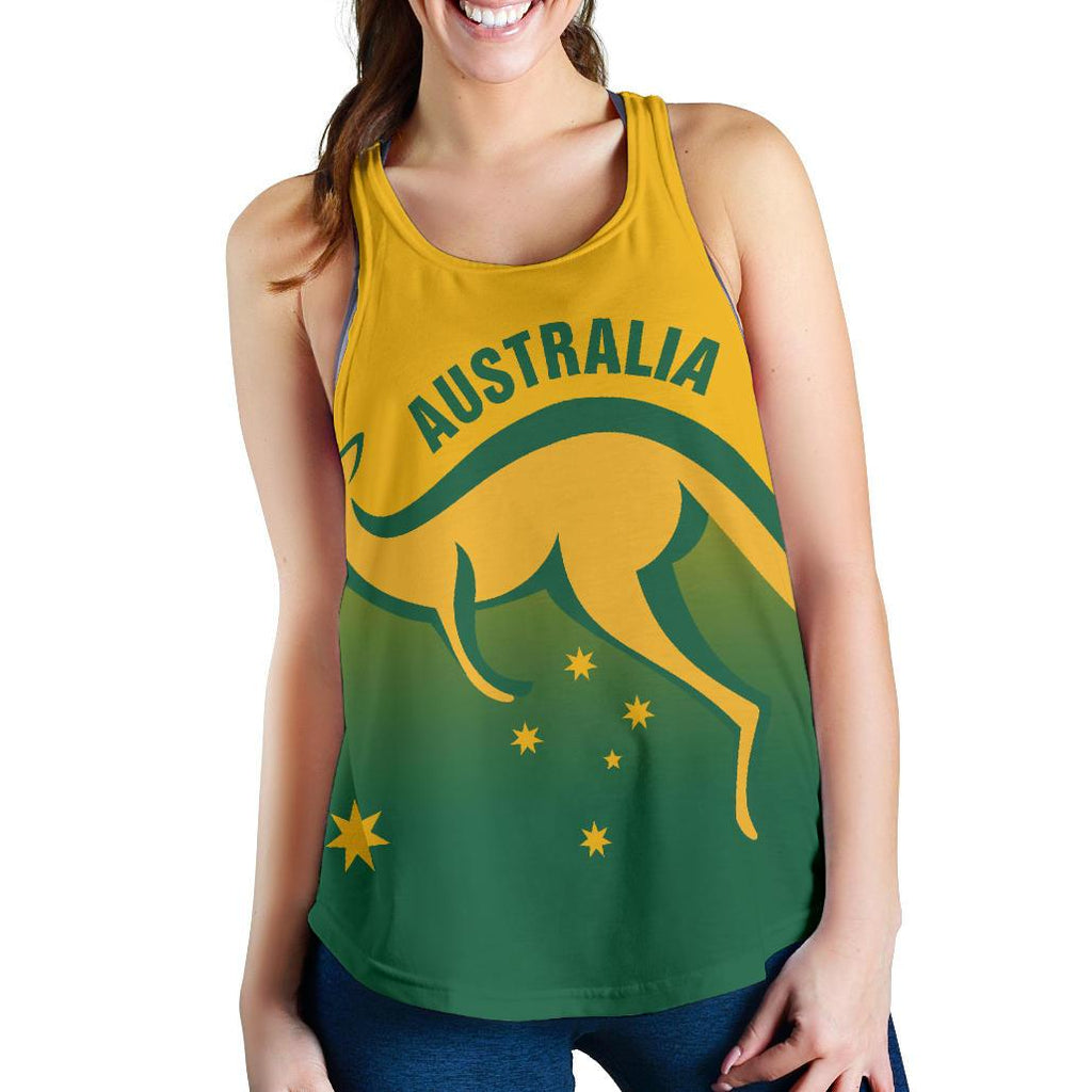 Racerback Tank - Kangaroo Top Tank Australia Coat Of Arms National Color Women - Vibe Hoodie