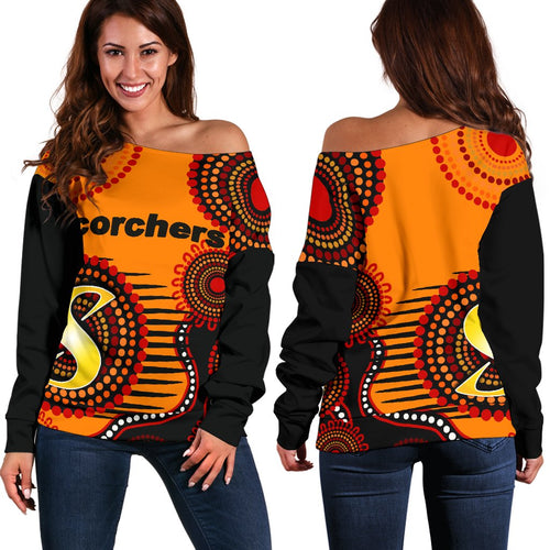 Perth Scorchers Women's Off Shoulder Sweater - Vibe Hoodie