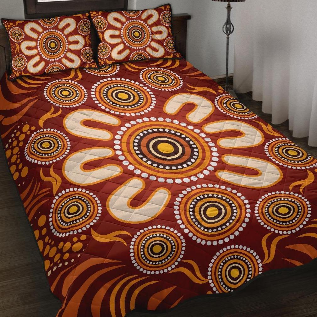 aboriginal-quilt-bed-set-circle-flowers-patterns-ver02