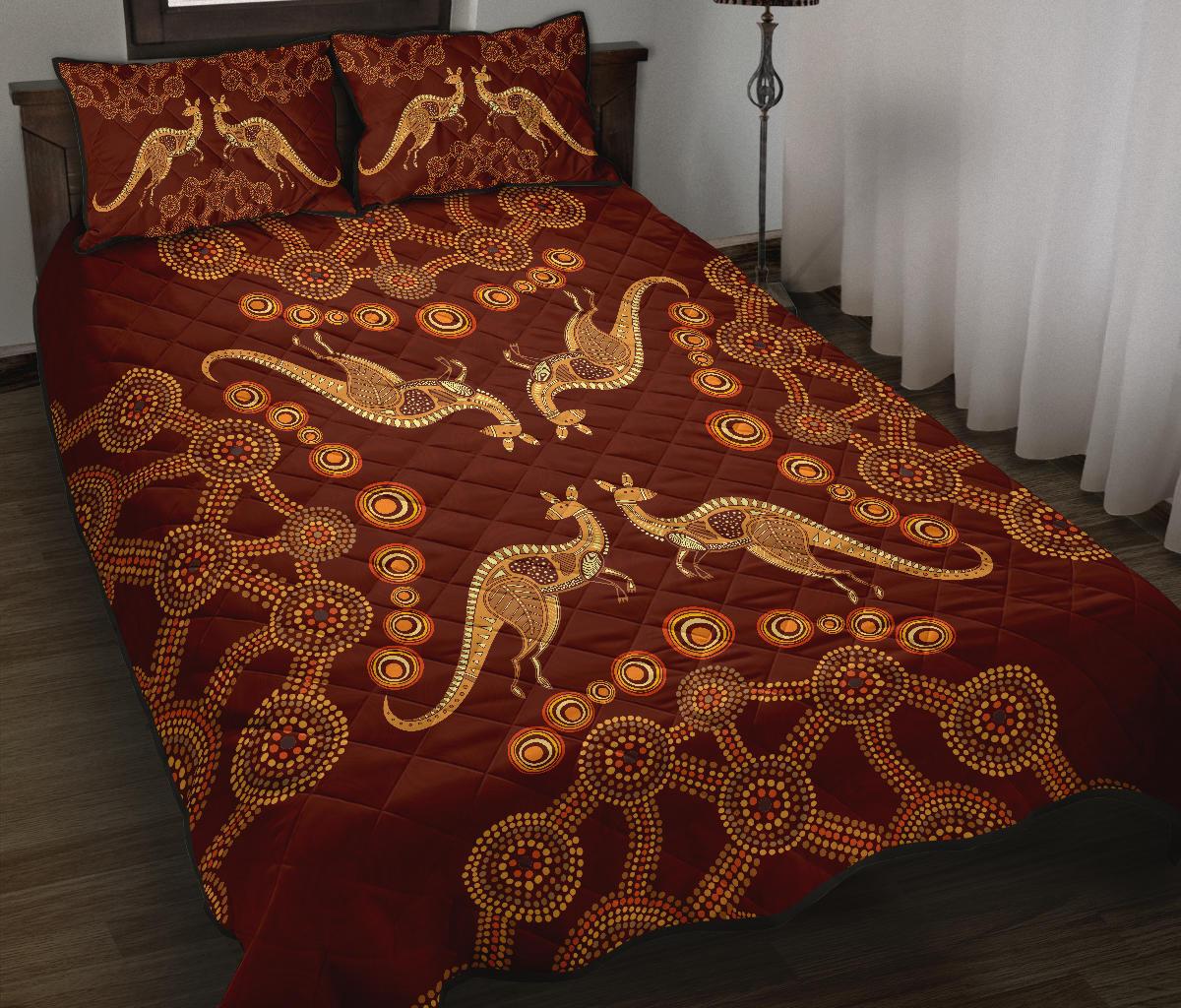 aboriginal-quilt-cover-set-kangaroo-patterns-dot-painting