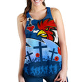Roosters Anzac Day Women Racerback Tank Military - Blue - Vibe Hoodie