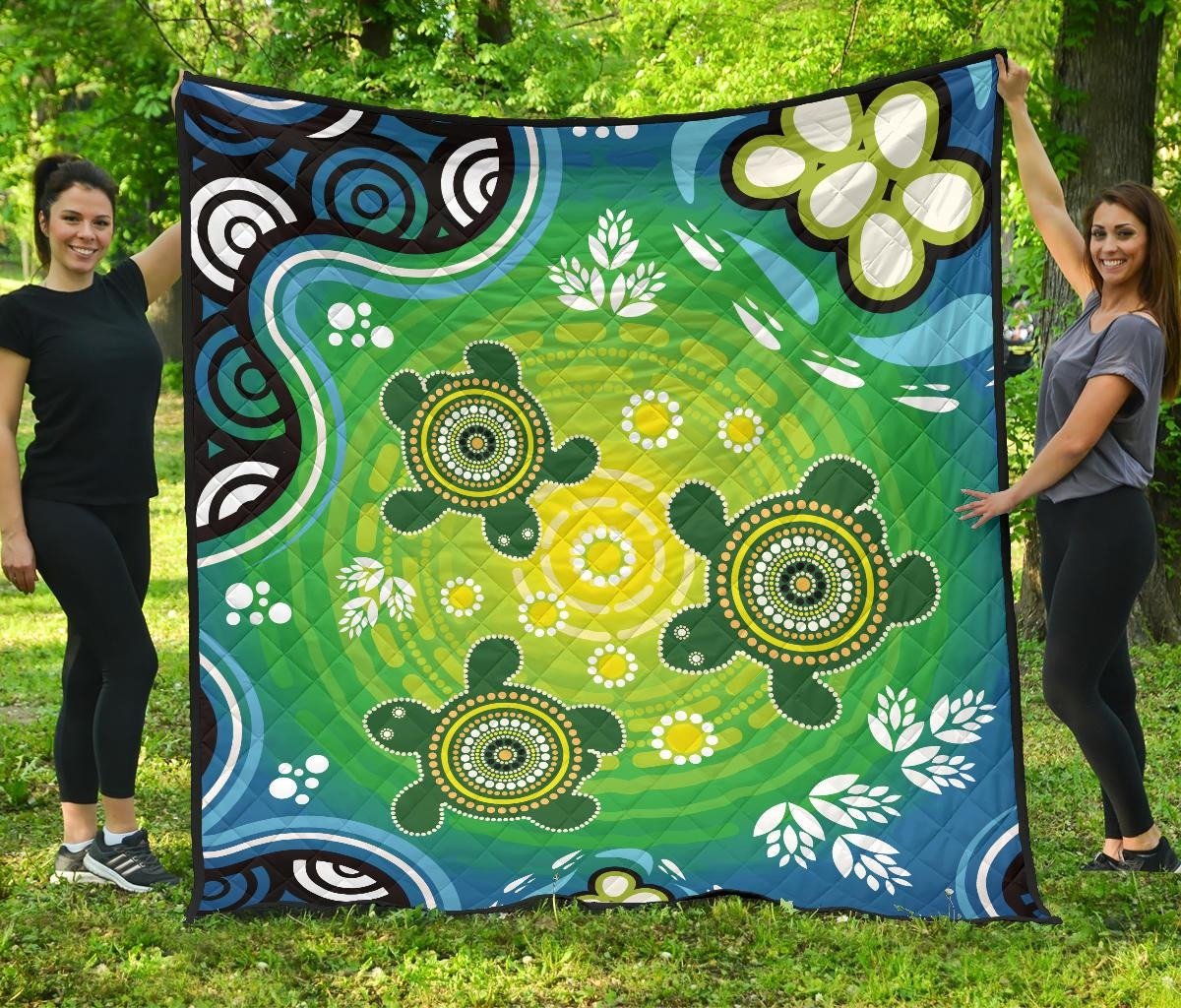 aboriginal-premium-quilt-indigenous-green-turtle