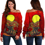 Aboriginal Off Shoulder Sweater - Australian Indigenous Koala - Vibe Hoodie