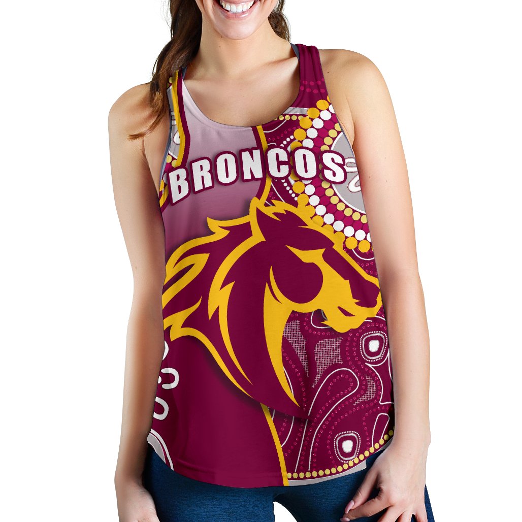 Broncos Indigenous Women Racerback Tank Brisbane Strong - Vibe Hoodie