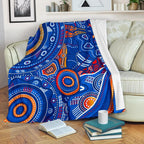 aboriginal-premium-blanket-indigenous-footprint-patterns-blue-color