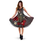 Marquesas Islands Dress - Gray Turtle Tribal - Vibe Hoodie