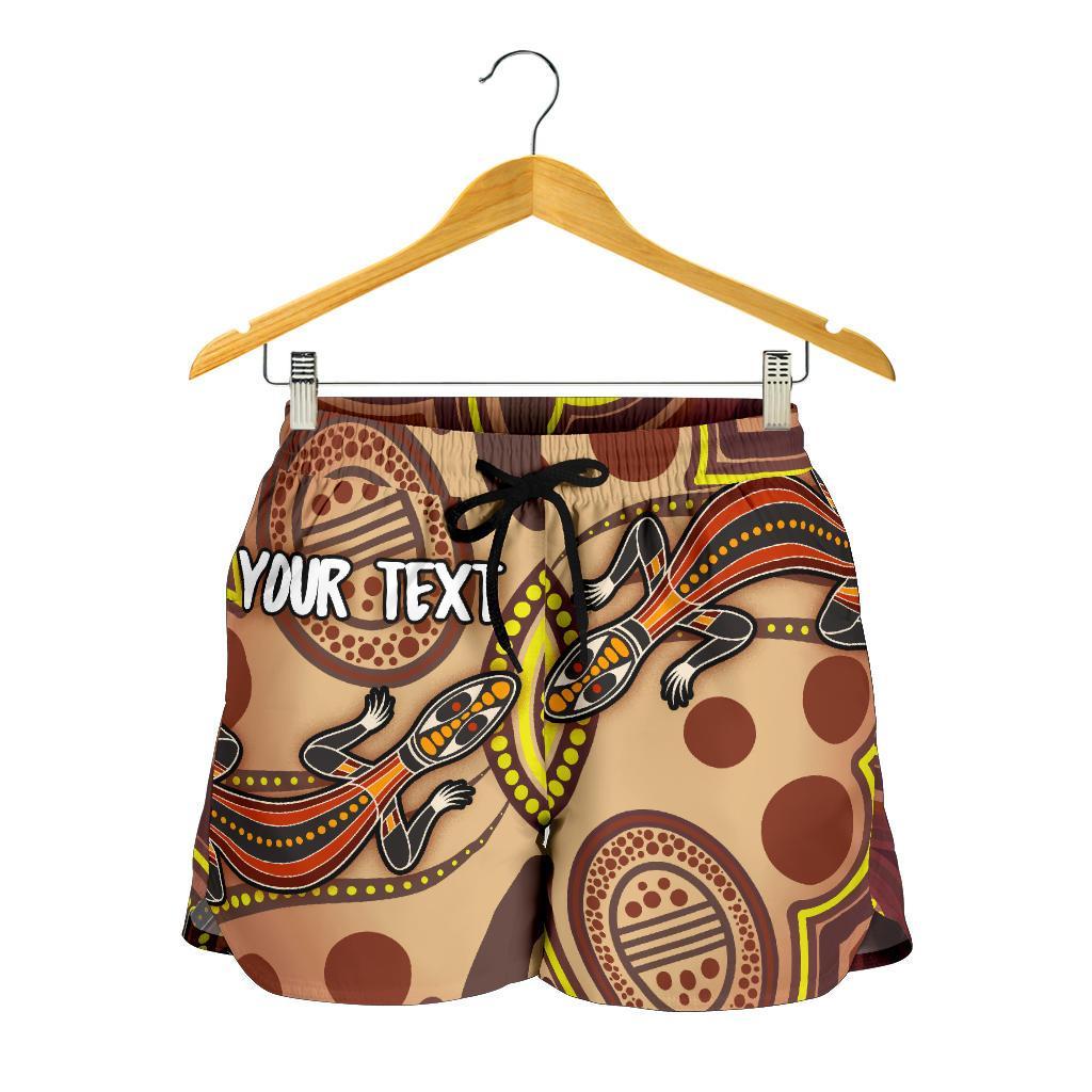 [Custom] Aboriginal Women's Shorts, Indigenous Lizard Dot Painting Art - Vibe Hoodie