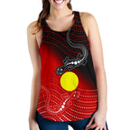 Aboriginal Women's Racerback Tank - Two Indigenous Lizard - Vibe Hoodie