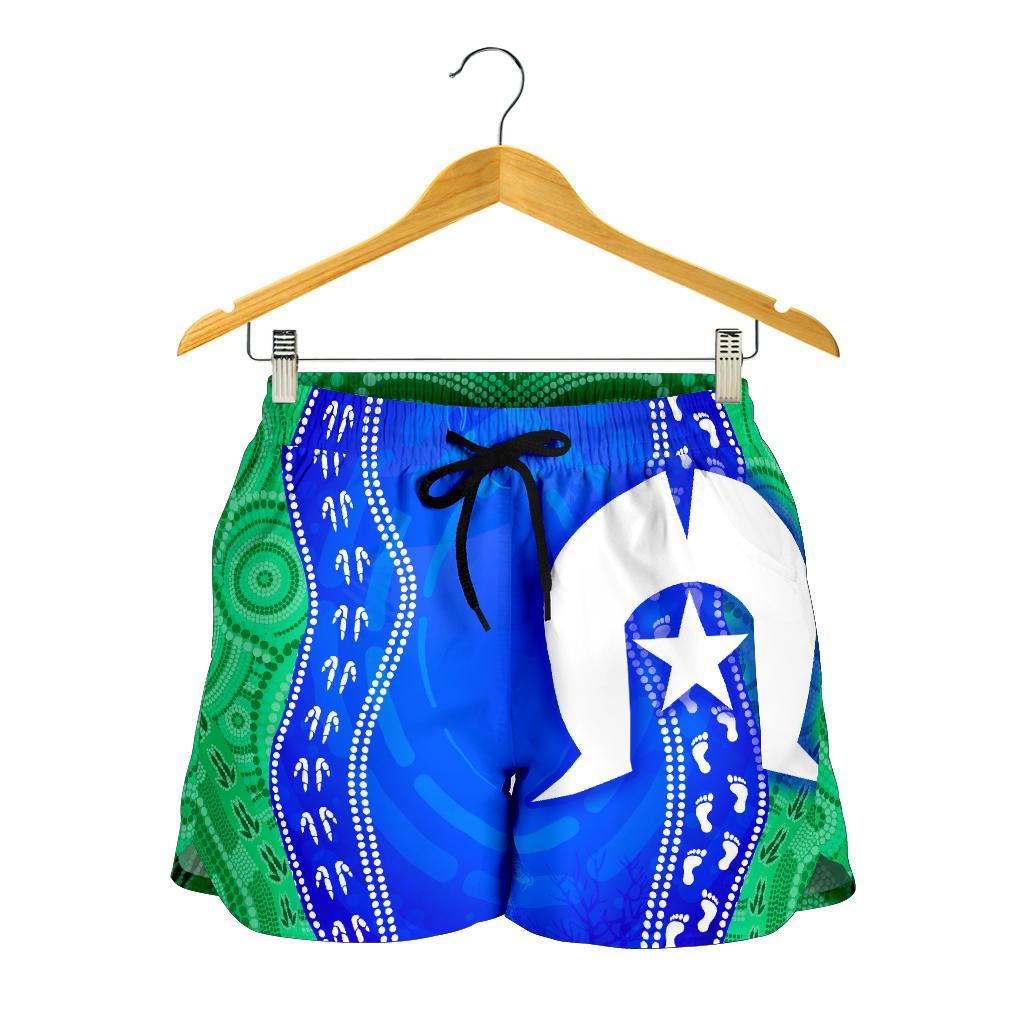 Torres Strait Islanders Women's Shorts - Torres Symbol With Aboriginal Patterns - Vibe Hoodie
