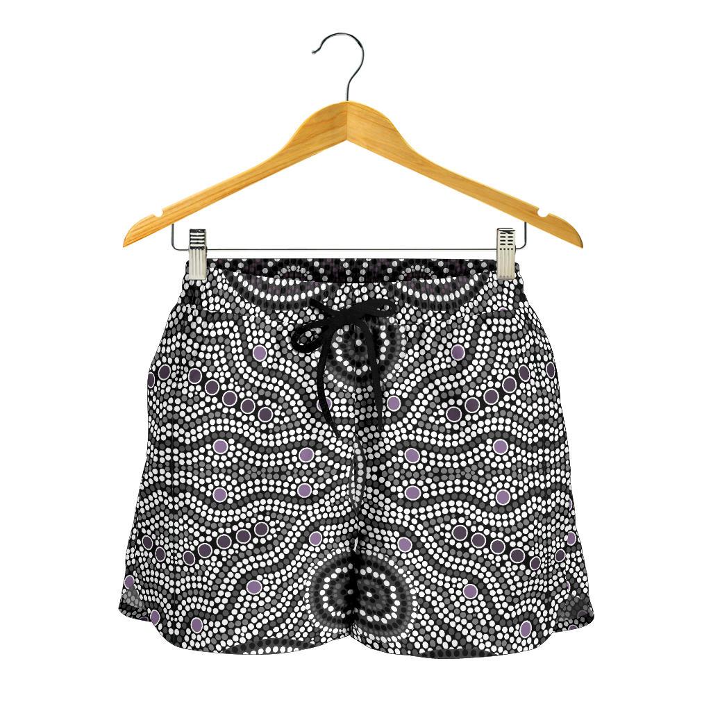Aboriginal Shorts, Indigenous Dot Painting Short Women 04 - Vibe Hoodie