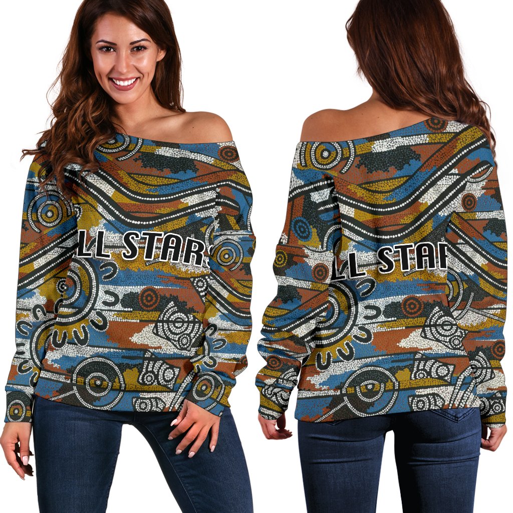 Indigenous All Stars Women's Off Shoulder Sweater - Vibe Hoodie