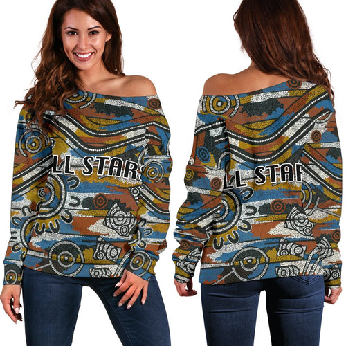Indigenous All Stars Women's Off Shoulder Sweater - Vibe Hoodie