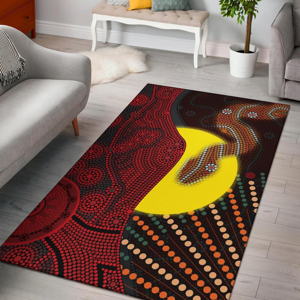 aboriginal-area-rug-indigenous-snake-sun-dot-painting