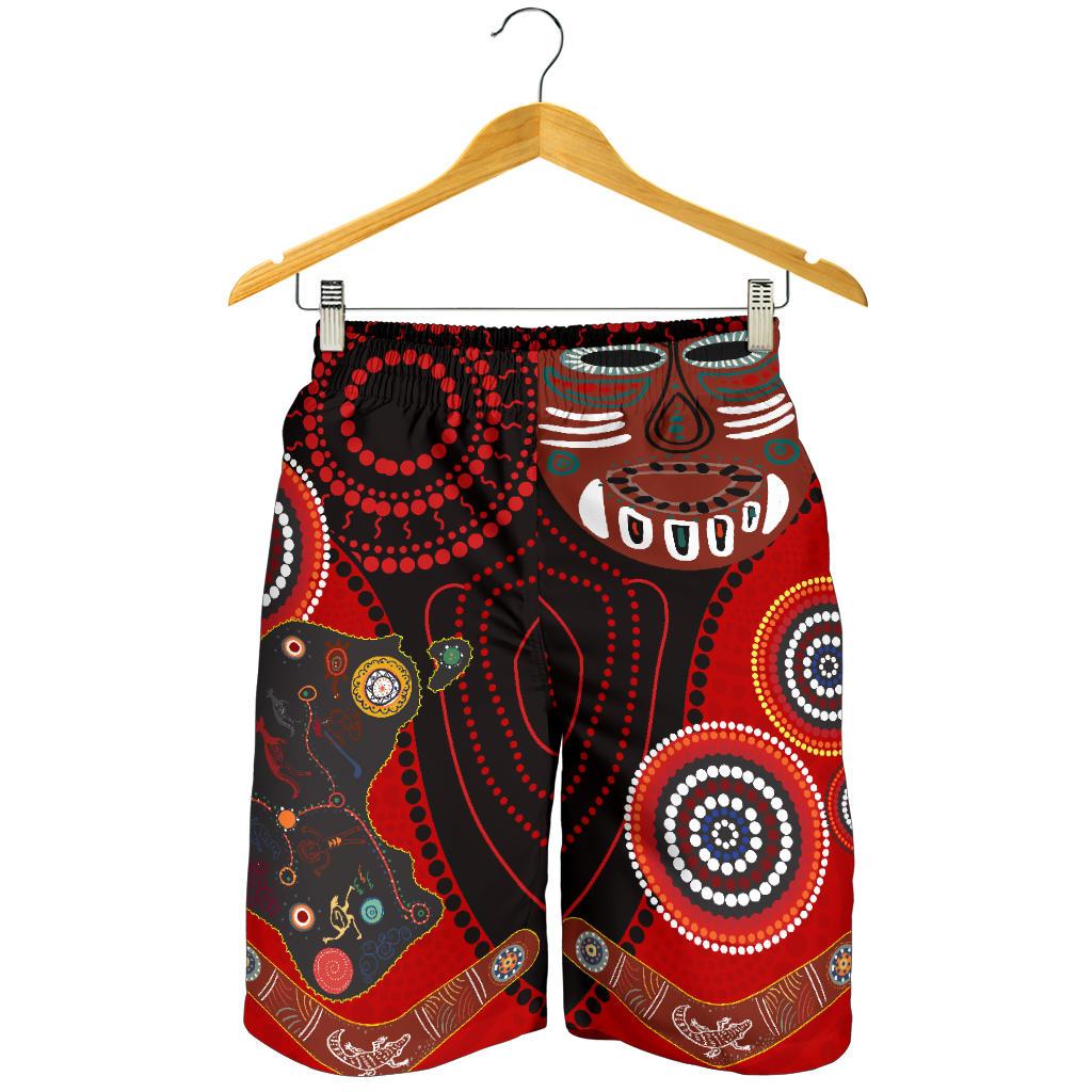 1staustrailia-aboriginal-shorts-indigenous-dot-painting-map