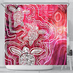 aboriginal-shower-curtain-sea-turtle-with-indigenous-patterns-pink