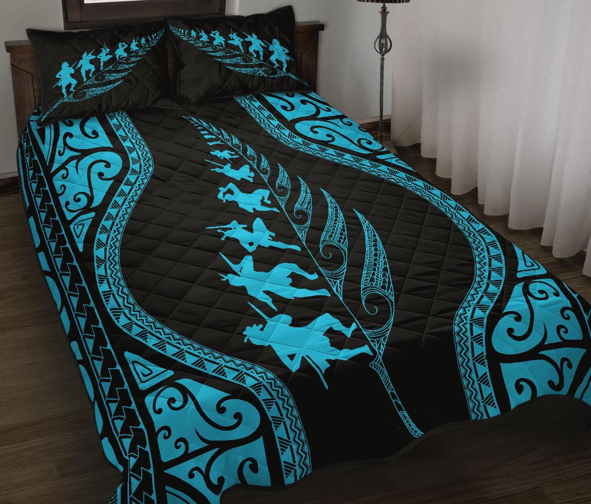 new-zealand-haka-fern-quilt-bed-set-blue
