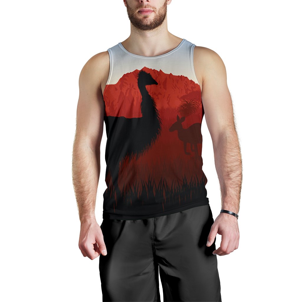 mens-tank-top-australian-nature-with-emu-and-kangaroo