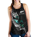 New Zealand Racerback Tank Manaia Paua Fern Wing - White - Vibe Hoodie