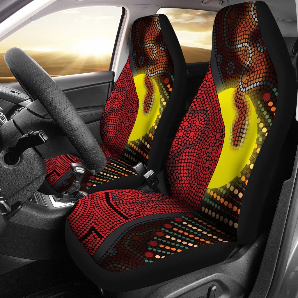 aboriginal-car-seat-covers-indigenous-snake-sun-dot-painting