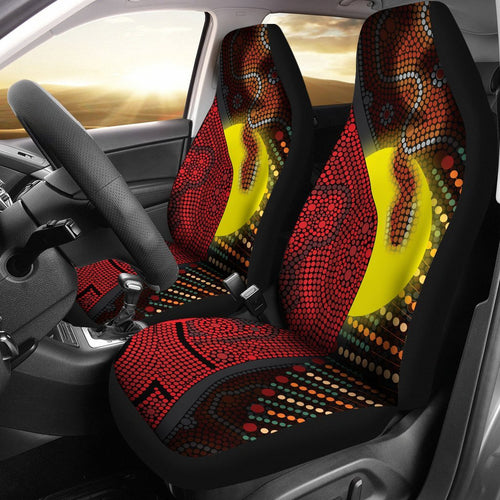 aboriginal-car-seat-covers-indigenous-snake-sun-dot-painting