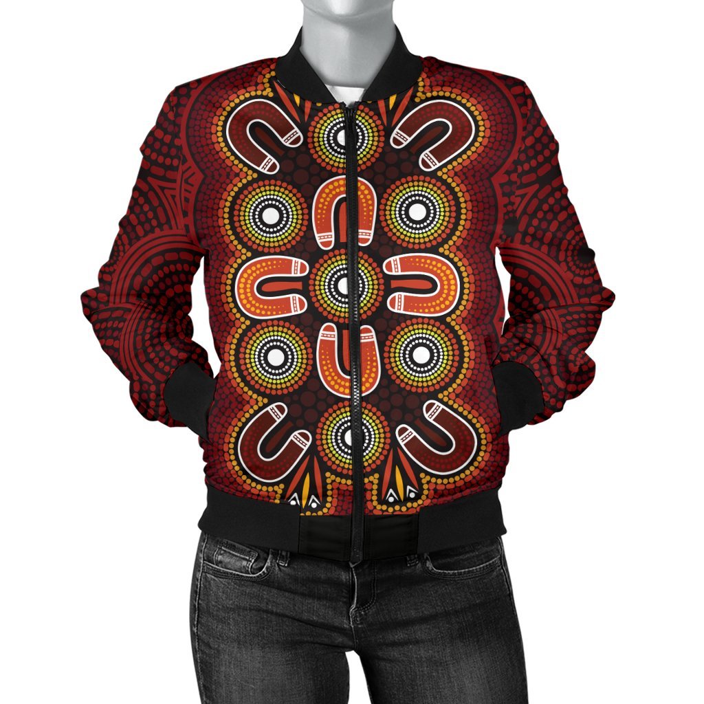 aboriginal-womens-bomber-jacket-aboriginal-dot-painting-flowers-style