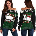 Rabbitohs Women's Off Shoulder Sweater Aboriginal 2 - Vibe Hoodie