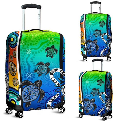 aboriginal-luggage-covers-indigenous-turtle-dot-painting-art