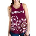 Queensland Women's Racerback Tank Maroons Simple Indigenous - Vibe Hoodie